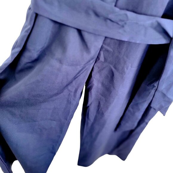 New - Sam Edelman Cropped Jumpsuit Navy Women Size 10 - Picture 13 of 16